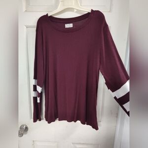 Purple and White Relaxed Boxy Tunic Top